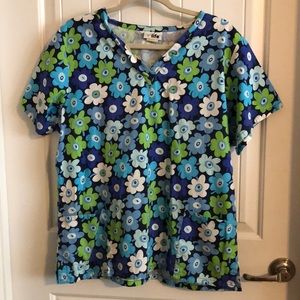 Floral scrub top